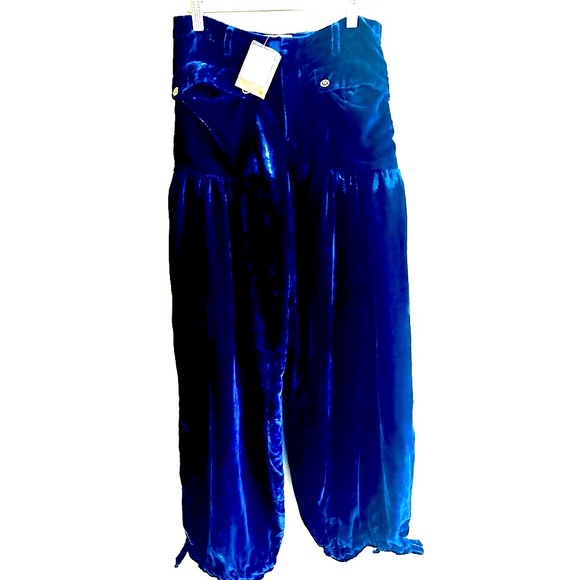 Free People Pants - FREE PEOPLE NWT Host Pick 🎉 WE THE FREE VELVET LOTUS PANT BLUE Waist27 size 25